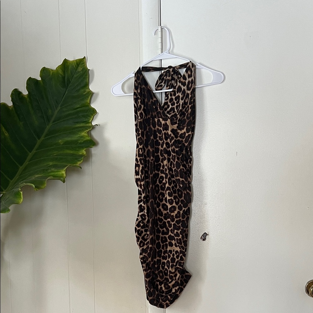 ROMWE Brown and Black Patterned Dress
